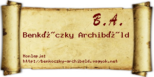 Benkóczky Archibáld névjegykártya